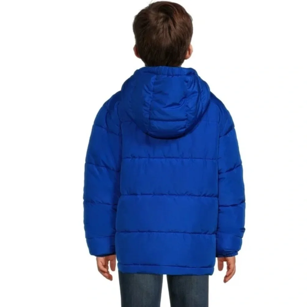 SWISS TECH Blue Hooded Puffer Jacket Blue Parka Youth Size Medium 8 Winter